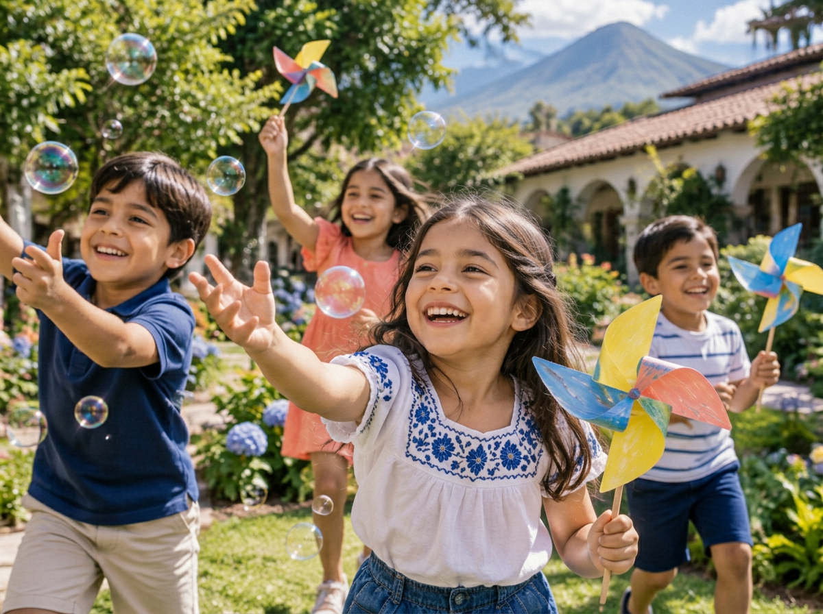 Niños jugando al aire libre